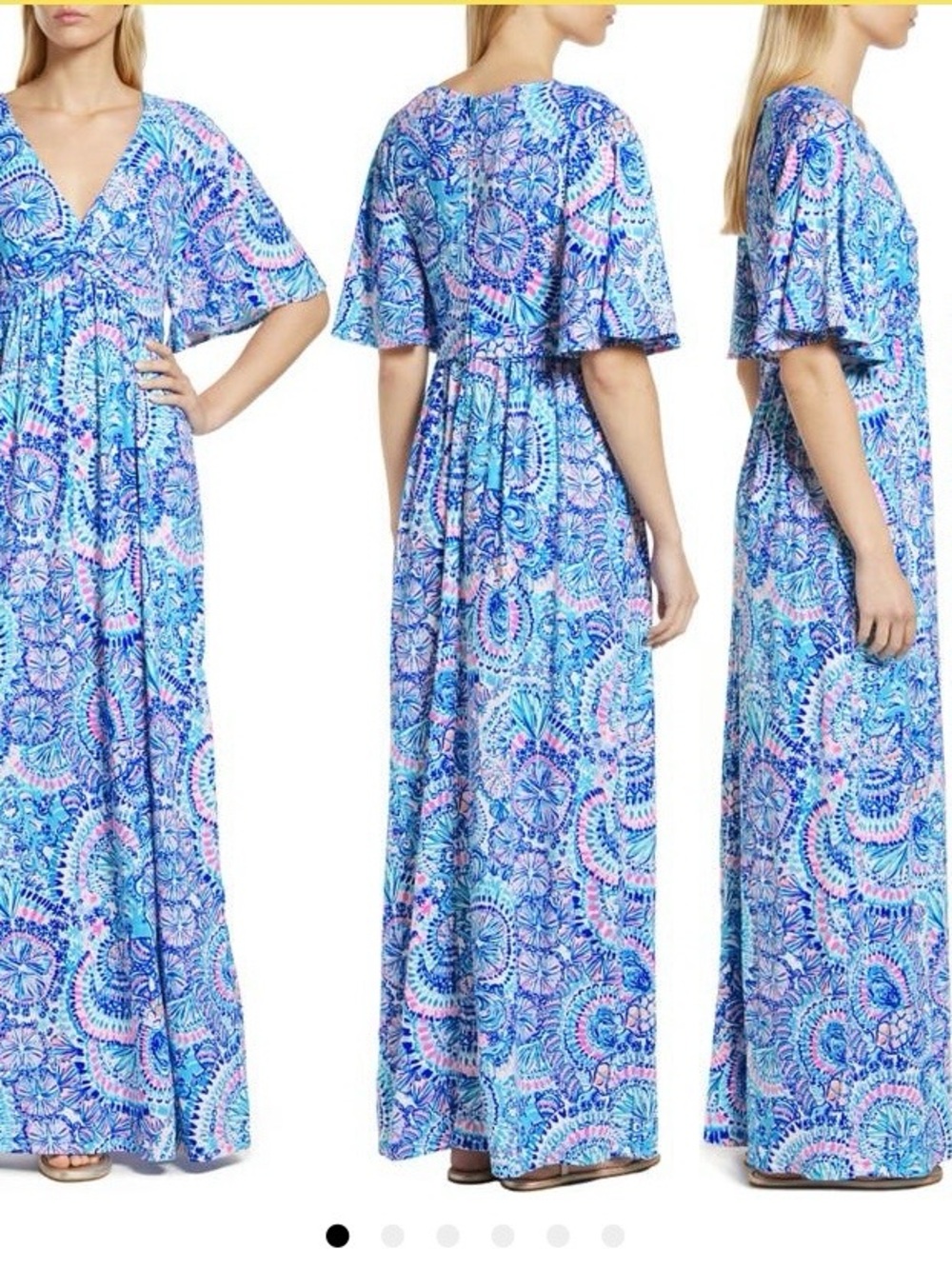 Lilly Pulitzer Minka Maxi Dress Blu Grotto Size 4 - Picture 5 of 9